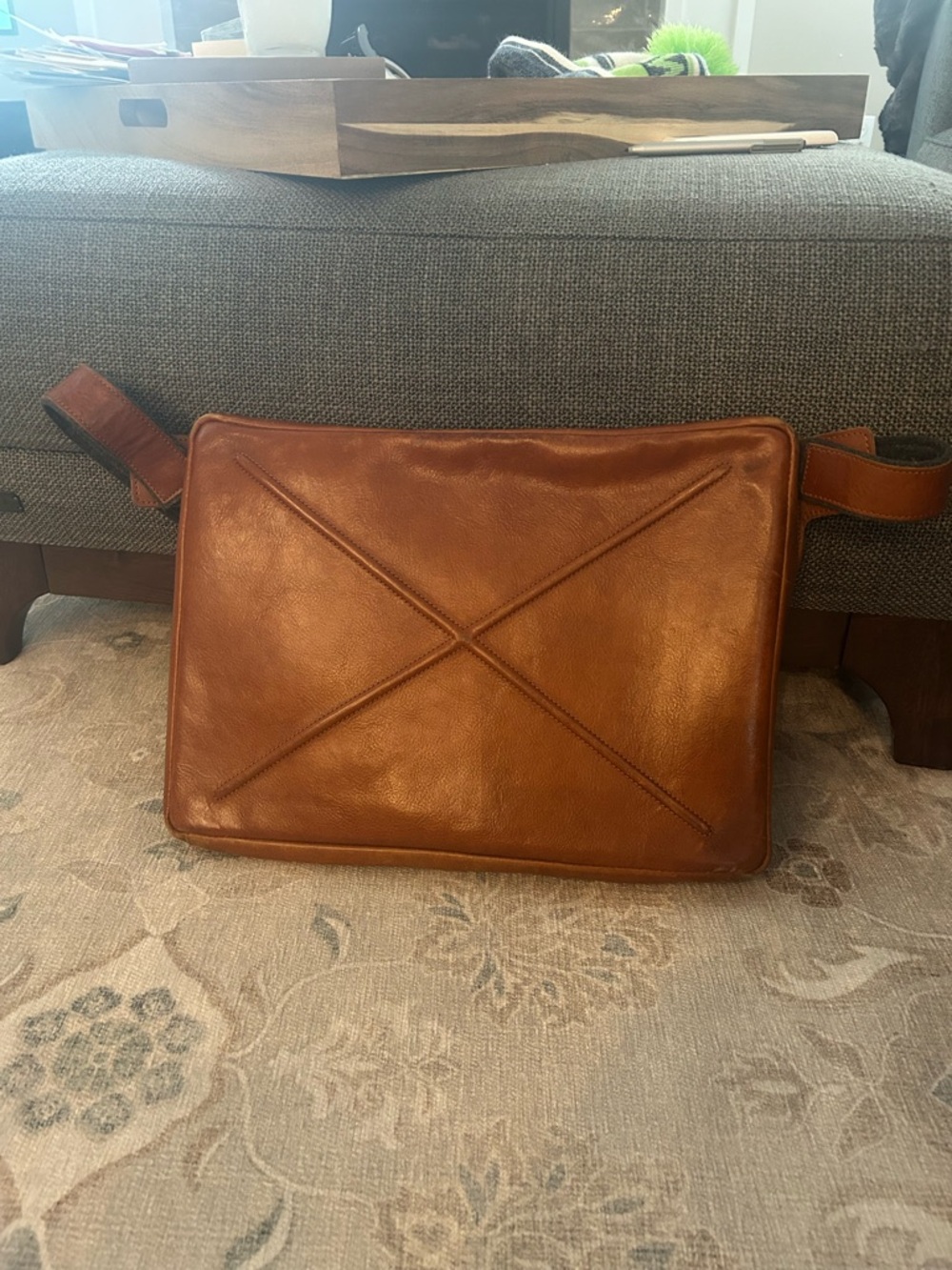 Brown leather HardGraft laptop bag